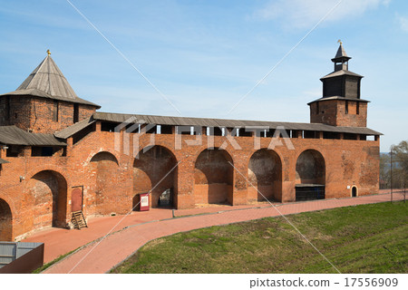 Wall and tower of Nizhny Novgorod Kremlin Wall and tower of Nizhny Novgorod Kremlin 17556909