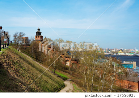 Wall and tower of Nizhny Novgorod Kremlin 17556923