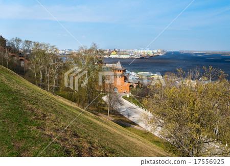 Wall and tower of Nizhny Novgorod Kremlin 17556925