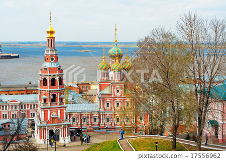 View Stroganov church in Nizhny Novgorod 17556962