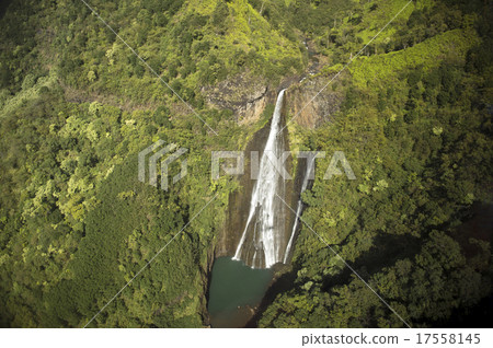 Wailua Falls Aerial Photography, Kauai, Hawaii - 2 17558145