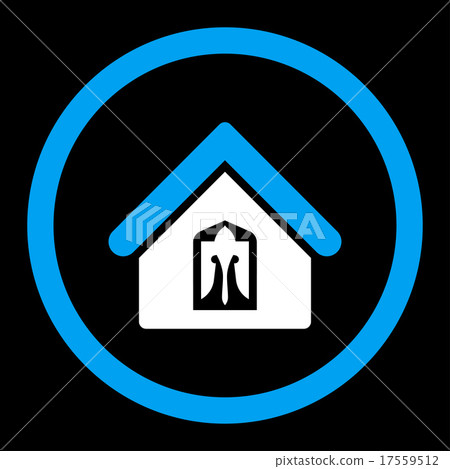 Home flat blue and white colors rounded glyph icon - Stock Illustration ...