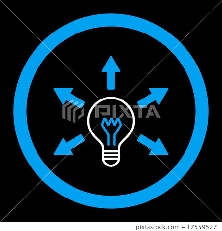 Idea flat blue and white colors rounded glyph icon - Stock Illustration ...