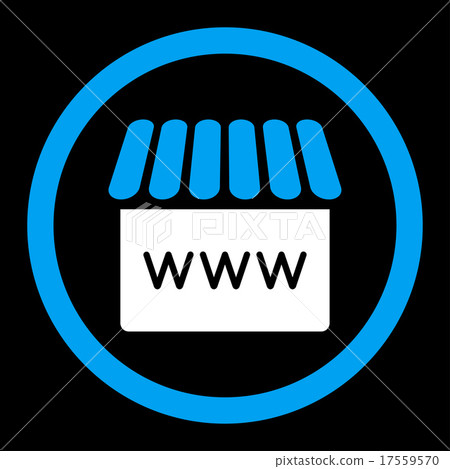 Webstore flat blue and white colors rounded vector Webstore flat blue and white colors rounded vector 17559570