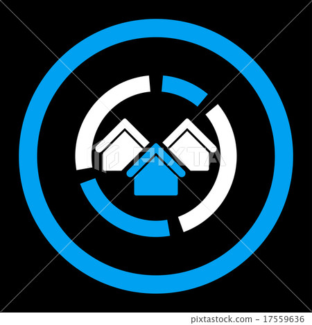 Realty diagram flat blue and white colors rounded Realty diagram flat blue and white colors rounded 17559636
