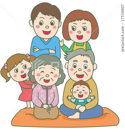 3 generations 6 family - Stock Illustration [17559807] - PIXTA