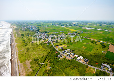 Aerial view of Kujukuri coast Asahi city 17561073