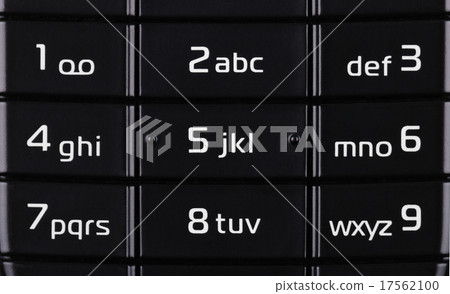 The black digital keyboard with white letters The black digital keyboard with white letters 17562100