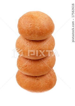 Stack of fresh buns isolated 17562616