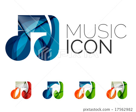 Set of abstract music note icon, business logotype Set of abstract music note icon, business logotype 17562982