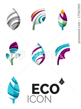 Set of abstract eco leaf icons, business logotype 17562985
