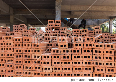 pile of brick block used for industrial 17563307