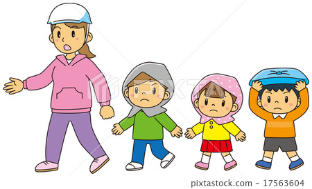 Children who evacuate - Stock Illustration [17563604] - PIXTA