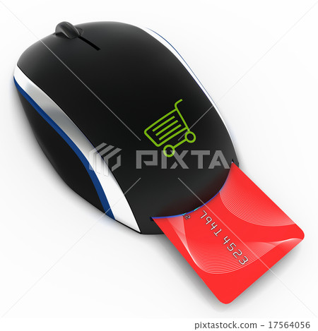 Computer Mouse and red card bank it - Stock Illustration [17564056] - PIXTA