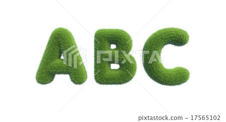 Symbols ABC made of green grass Symbols ABC made of green grass 17565102