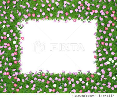 Frame of green grass with flowers isolated on Frame of green grass with flowers isolated on 17565112