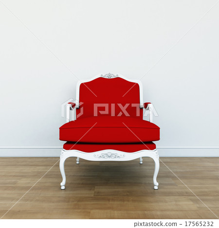 Red classic armchair in interior of the room 17565232