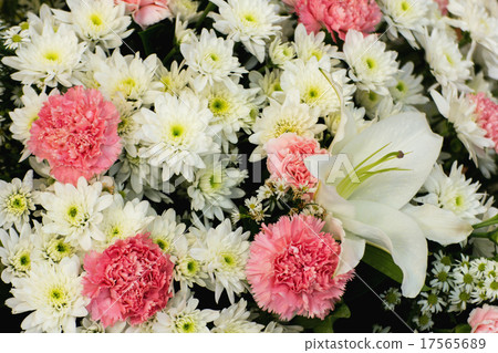 wedding bouquet with flower bush, as background 17565689