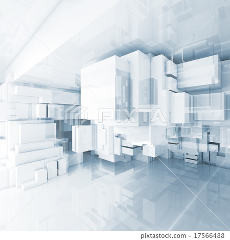 Abstract square blue high-tech 3d background Abstract square blue high-tech 3d background 17566488