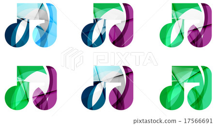 Set of abstract music note icon, business logotype 17566691