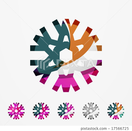 Set of abstract colorful snowflake logo icons 17566725