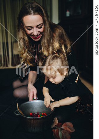 mother and daughter playing together at home mother and daughter playing together at home 17567156