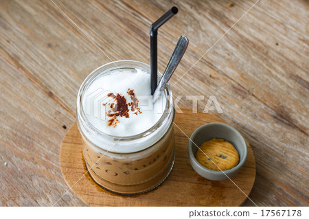Ice cappuccino Coffee on wood background Ice cappuccino Coffee on wood background 17567178