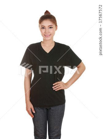 young beautiful female with blank t-shirt 17567572