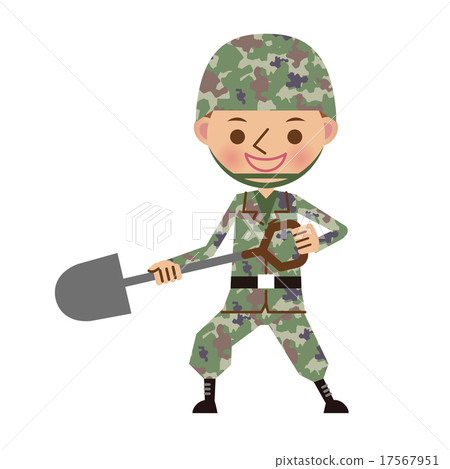 帶鏟子的自衛官兵 17567951