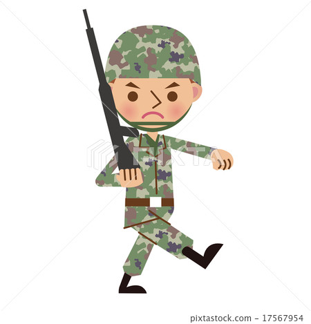 自衛官兵用槍行進 17567954
