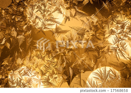Rime on window and christmas light on background Rime on window and christmas light on background 17568658
