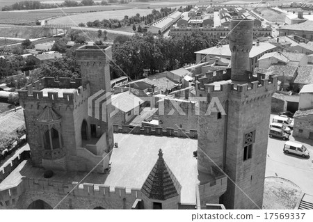 Castle of Olite in black and white Castle of Olite in black and white 17569337