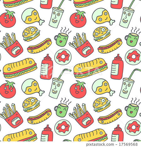 Fast food seamless background.  17569568