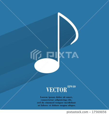 Music elements notes web icon, flat design Music elements notes web icon, flat design 17569856