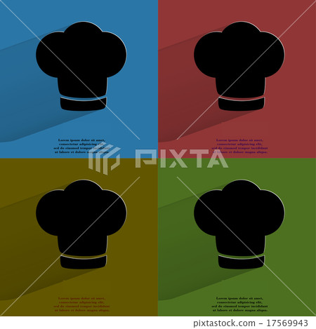 Color set Chef cap Cooking Flat modern web button 17569943