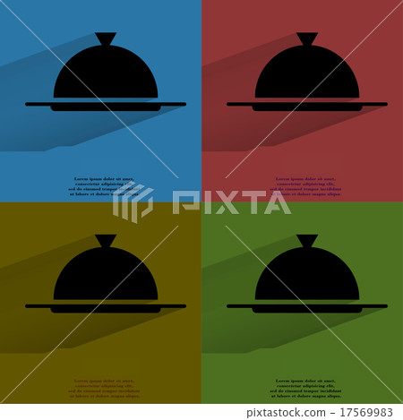 Color set Restaurant cloche. Flat modern web butto 17569983