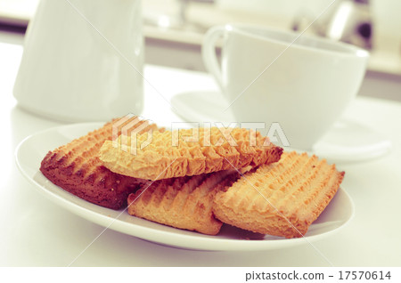 homemade biscuits and coffee or tea on the table 17570614