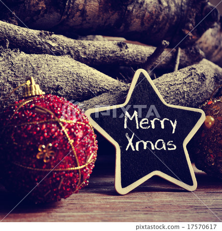 text merry xmas in a star-shaped blackboard 17570617