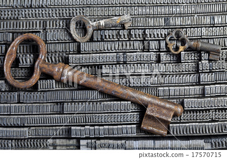 Key on printers blocks, bright color theme Key on printers blocks, bright color theme 17570715