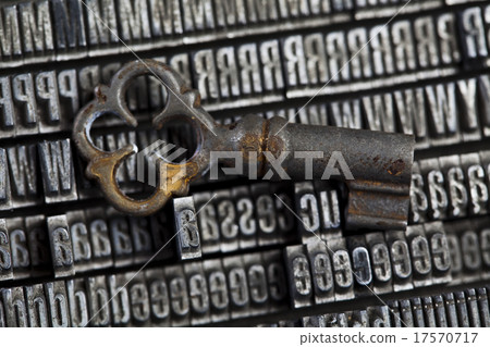 Key on printers blocks, bright color theme Key on printers blocks, bright color theme 17570717