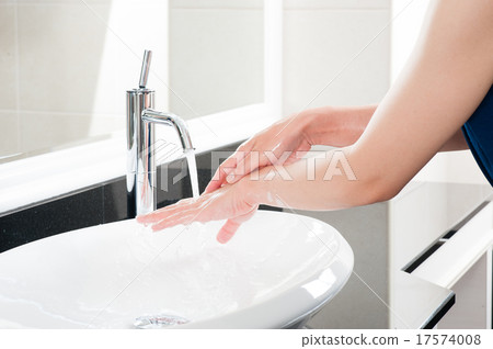 用水槽洗手。 用水槽洗手。 17574008