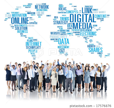 Digital Media Connecting Content Network Technology Concept Digital Media Connecting Content Network Technology Concept 17576876