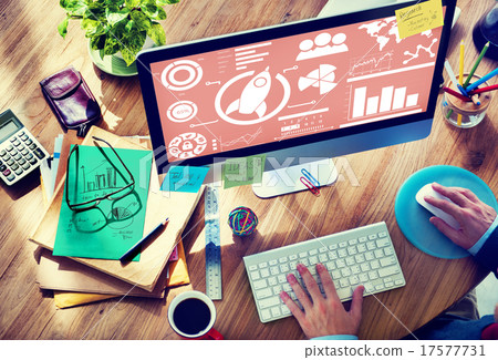 New Business Chart Innovation Teamwork Global Business Concept 17577731