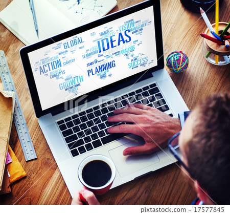 Businessman Planning Laptop Vision Creativity Ideas Concept 17577845
