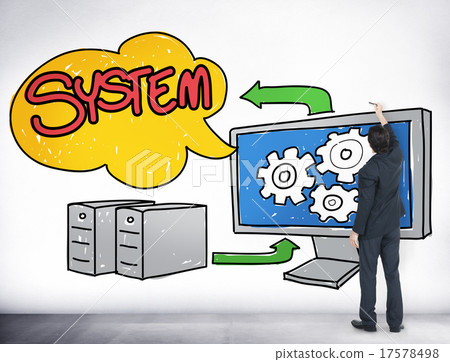 System Connection Technology Data Networking Concept 17578498