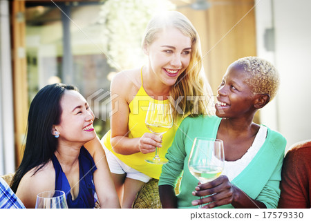Girls Talking Chilling Friendship Leisure Friends Concept Girls Talking Chilling Friendship Leisure Friends Concept 17579330