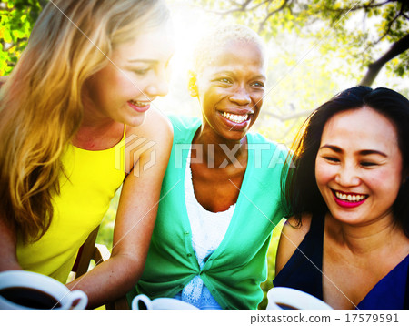 Girls Coffee Break Talking Chilling Concept 17579591