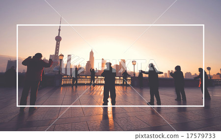 Exercising Sunrise Shanghai Chinese Relaxation Concept 17579733