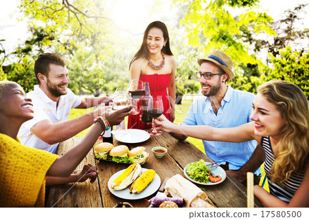 Friends Outdoors Party Celebration Hanging out Concept Friends Outdoors Party Celebration Hanging out Concept 17580500