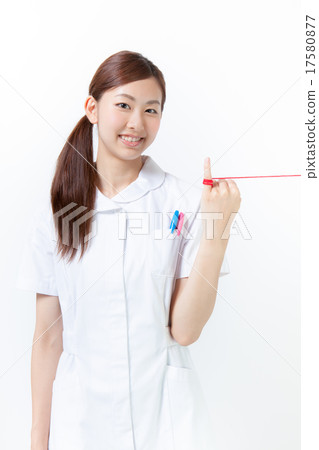 A nurse who tied a red thread to a little finger A nurse who tied a red thread to a little finger 17580877